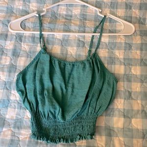 Green crop top size XS